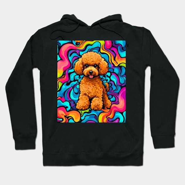 Psychedelic Toy Poodle Hoodie by Doodle and Things